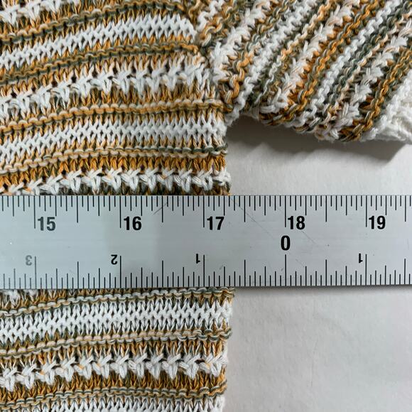 Zara SM Mens Striped Knit Short Sleeve Shirt Crew Neck Neutral Tones - Picture 7 of 11